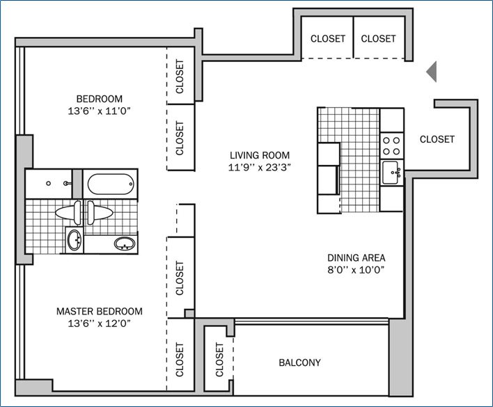 Two Bedroom | Two Bath 1150 sq. ft.