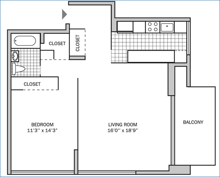 One Bedroom | One Bath 850 sq. ft.